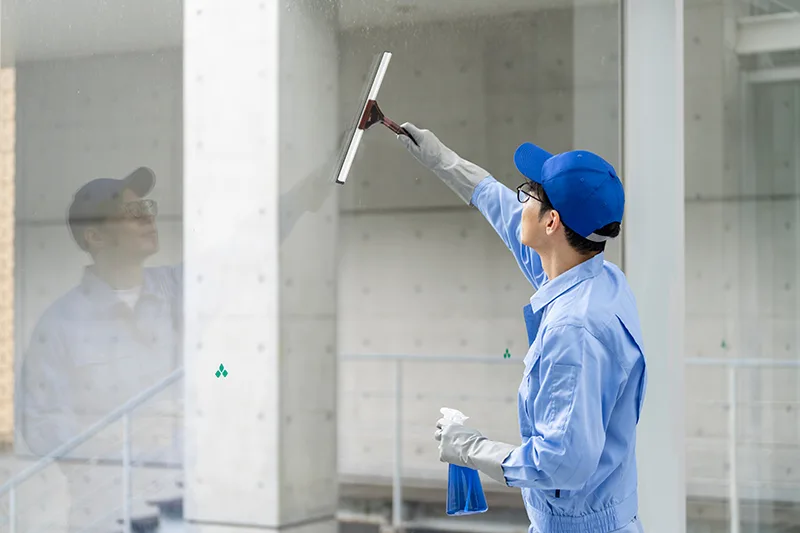 ガラスサッシ清掃